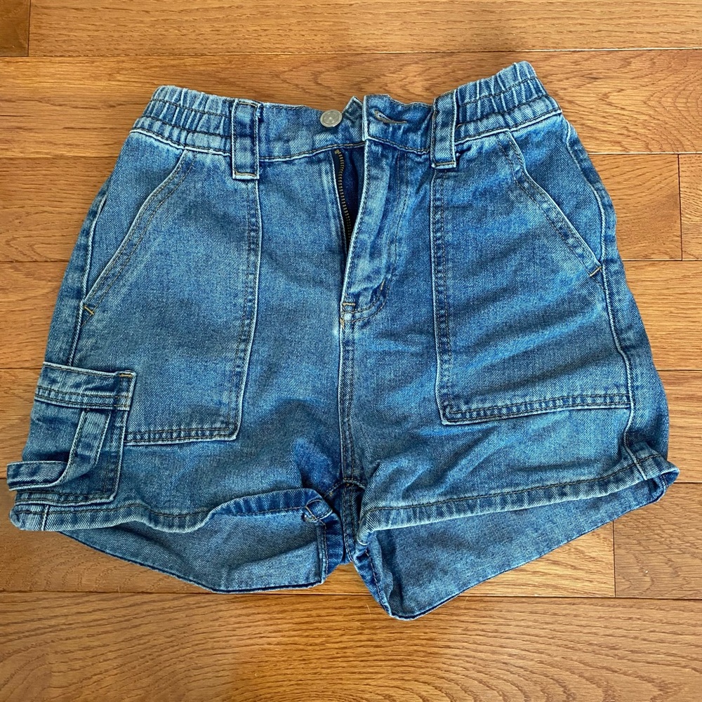 blue jean denim shorts